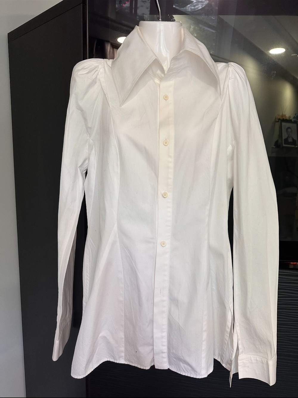 Yohji Yamamoto white fitted blouse